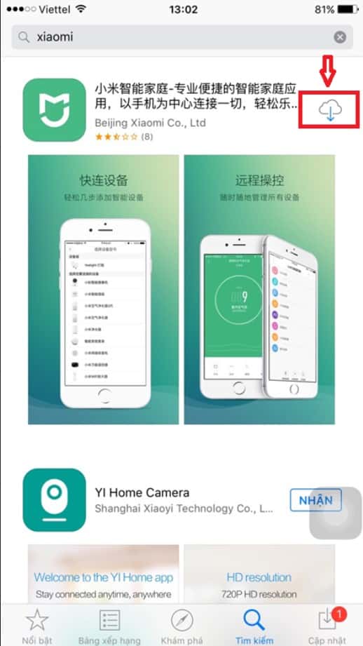 Tải ứng dụng MiHome từ App Store