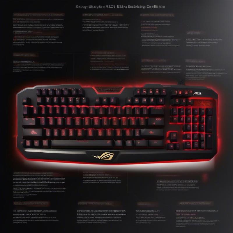 Đèn LED Backlit đa sắc màu của Asus Cerberus Dual LED Color Backlit Gaming Keyboard