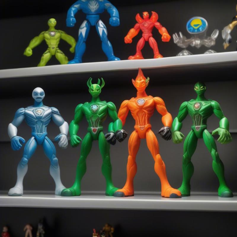 Mô hình nhân vật Ben 10 Heatblast, Four Arms, Diamondhead