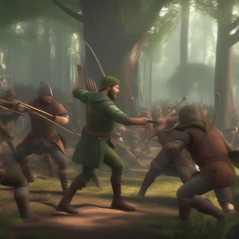 Robin Hood Chiến Đấu Trong Rừng Sherwood