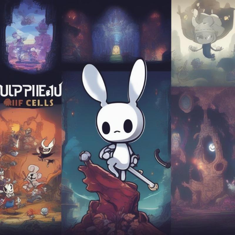 Top game màn hình ngang PC - Hình ảnh minh họa các tựa game màn hình ngang nổi tiếng trên PC như Cuphead, Hollow Knight, và Dead Cells.