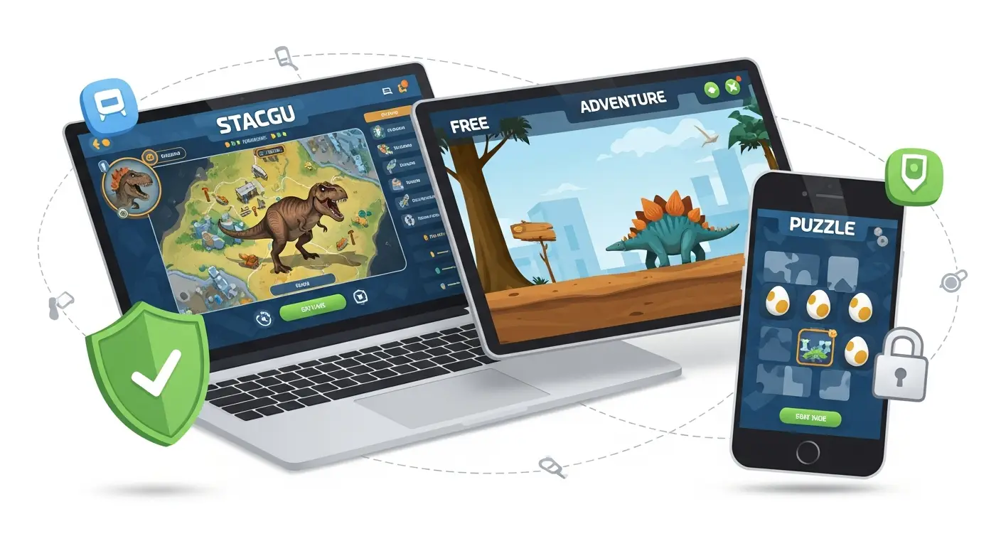 Trò chơi khủng long miễn phí [2025]: Danh sách game hay, an toàn, không phí ẩn